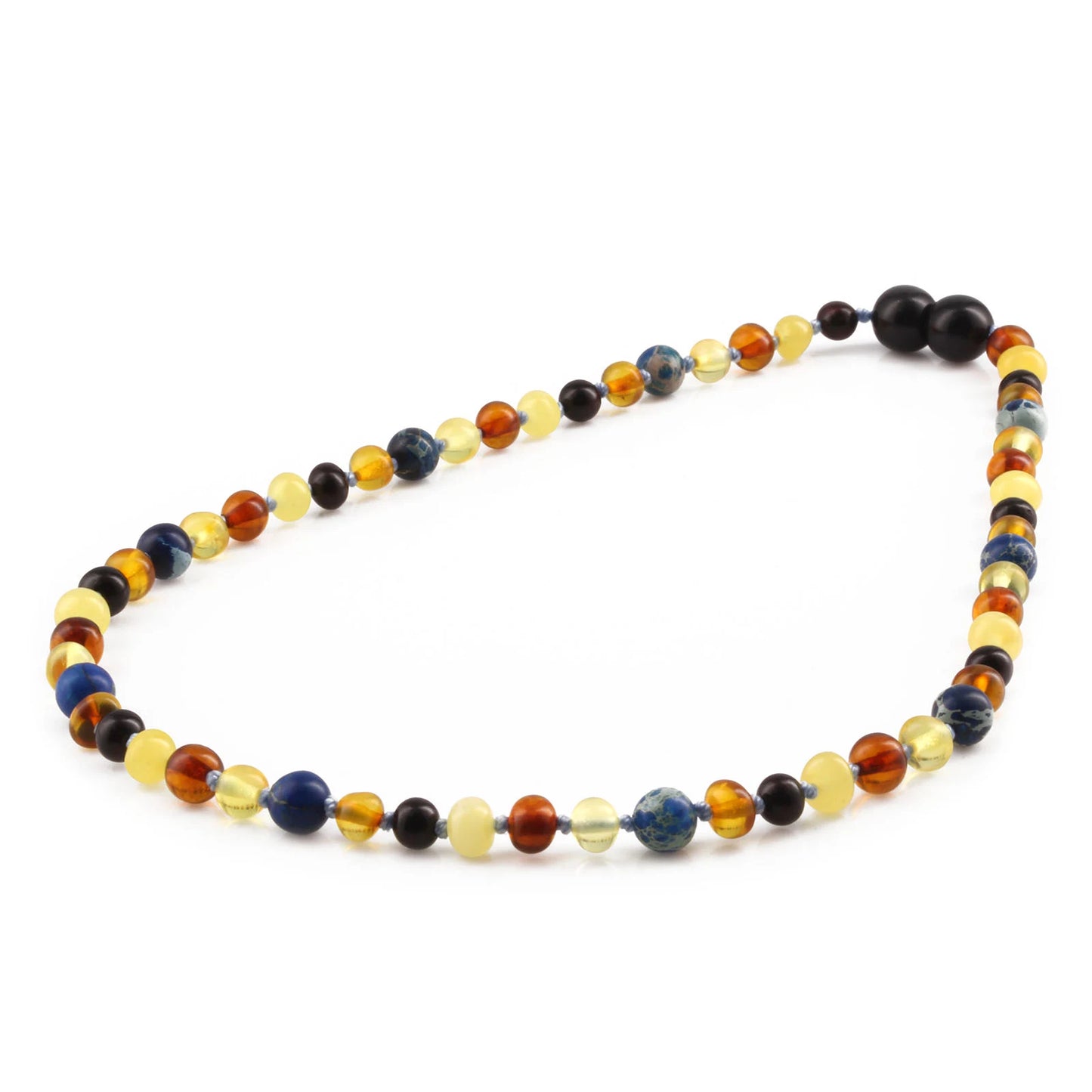 KALUNG AMBER DENGAN DEEP BLUE IMPERIAL JASPER UNTUK JUNIOR. JN101