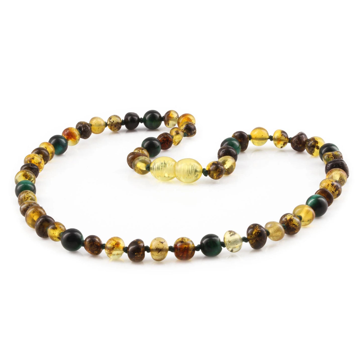 KALUNG AMBER DENGAN GREEN TIGER EYE UNTUK JUNIOR. JN103
