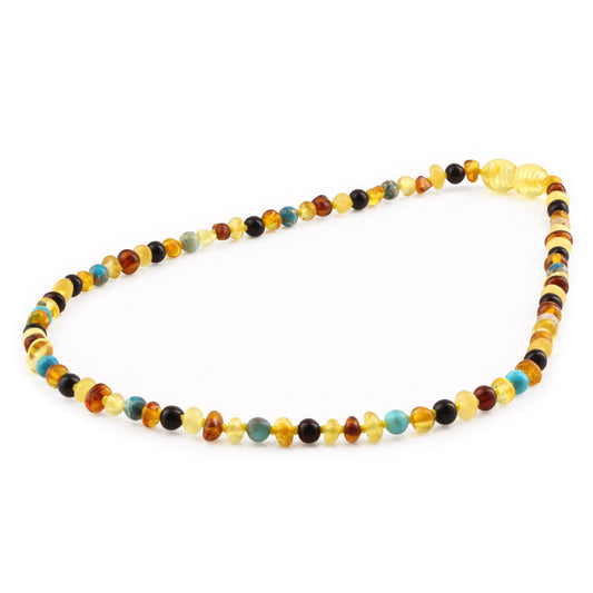 KALUNG AMBER DENGAN LAKE BLUE IMPERIAL JASPER UNTUK JUNIOR. JN96-S
