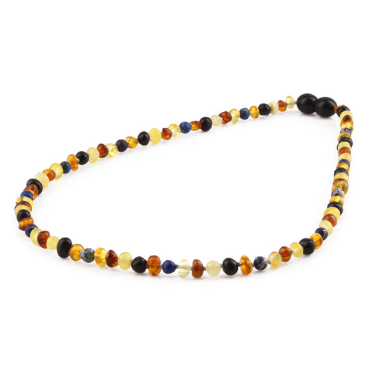 KALUNG AMBER DENGAN DEEP BLUE IMPERIAL JASPER UNTUK JUNIOR. JN101-S