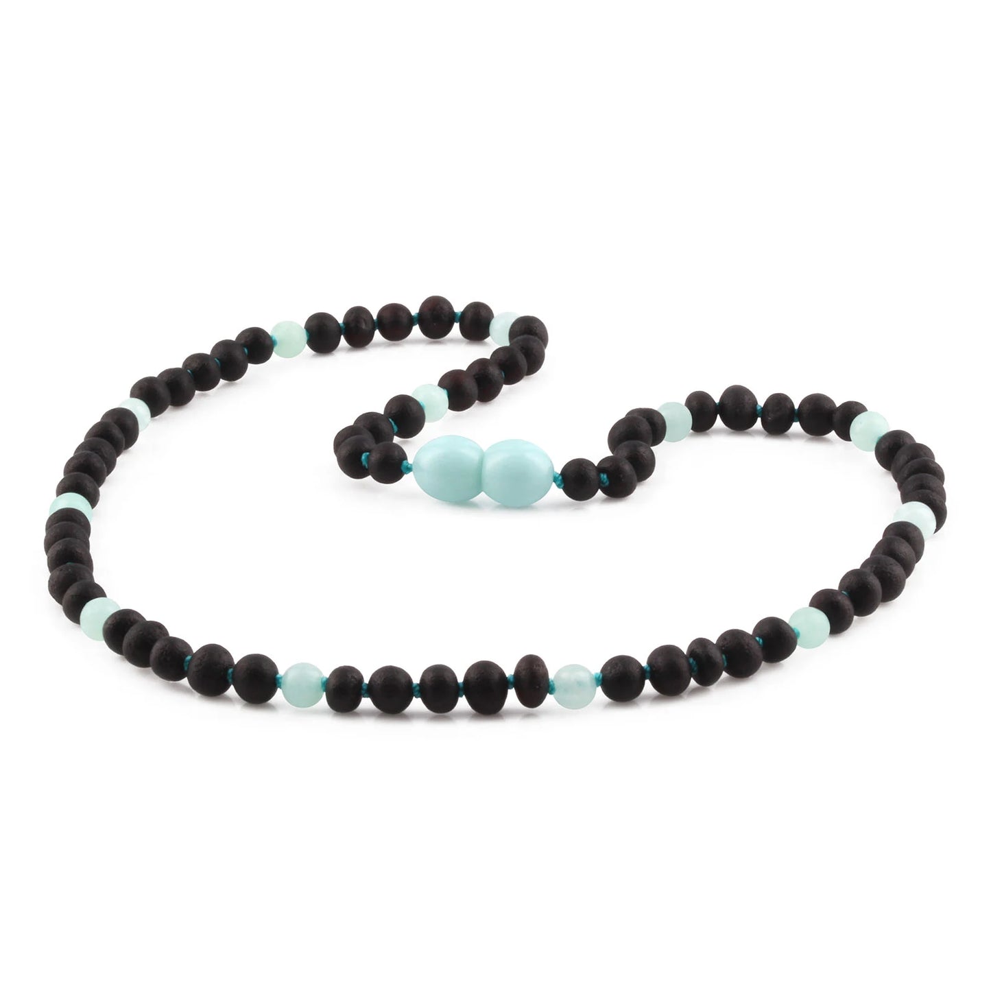 KALUNG AMBER DENGAN SKY BLUE JADE UNTUK JUNIOR. JN85-S