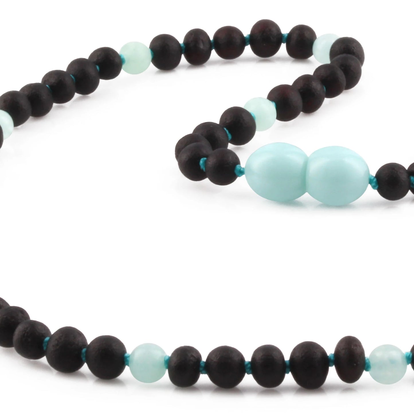 KALUNG AMBER DENGAN SKY BLUE JADE UNTUK JUNIOR. JN85-S