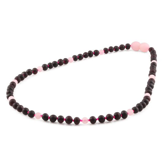 KALUNG AMBER DENGAN ROSE QUARTZ UNTUK JUNIOR. JN88-S