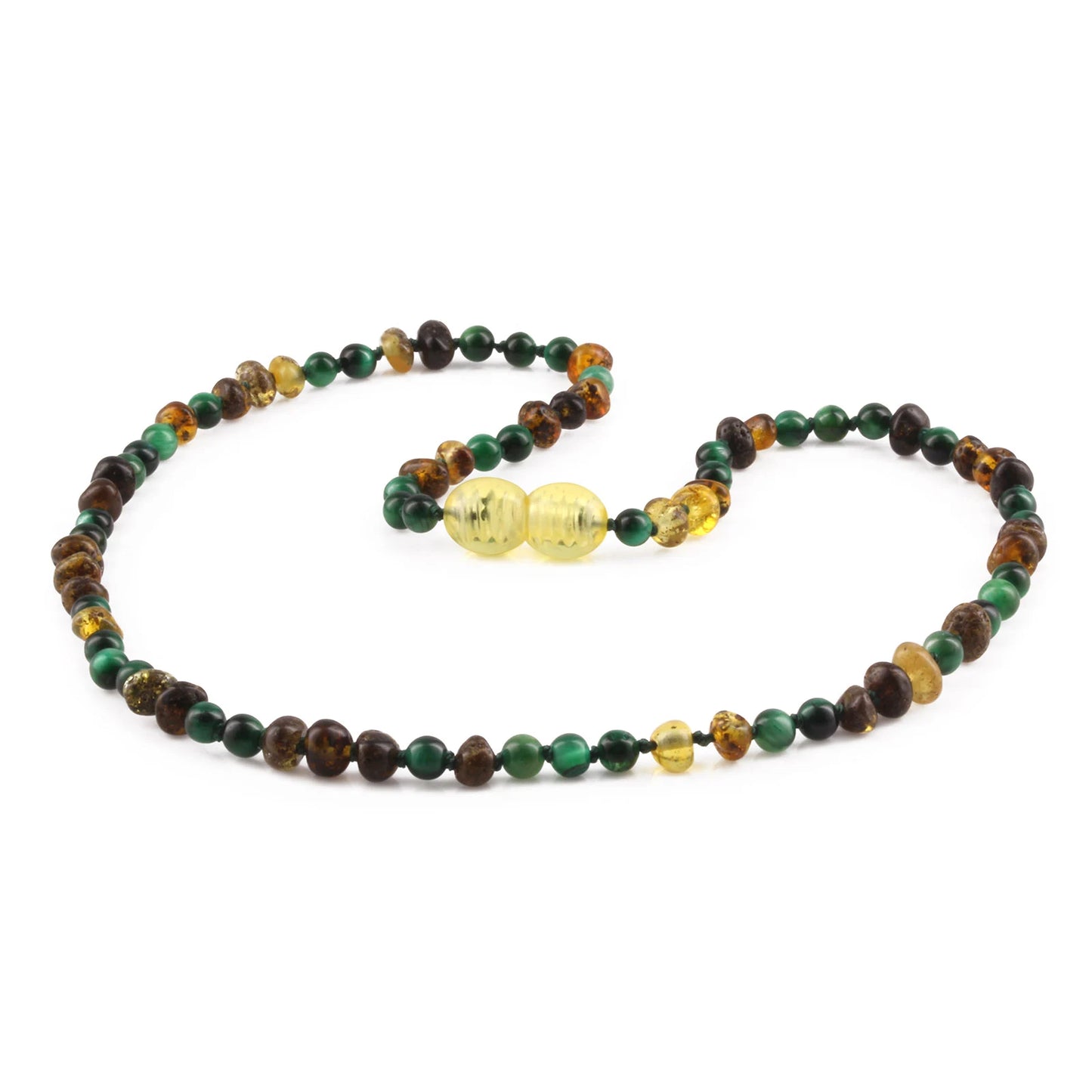 KALUNG AMBER DENGAN GREEN TIGER EYE UNTUK JUNIOR. JN103 V2