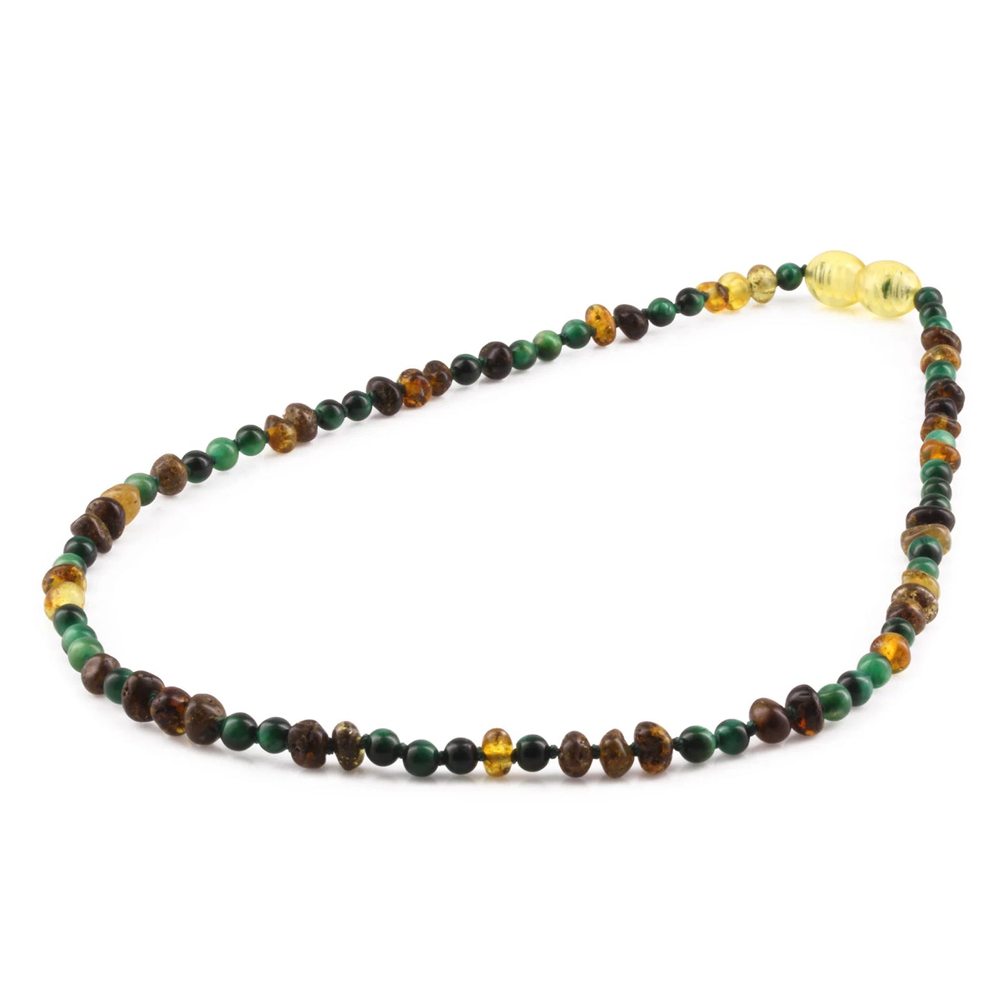 KALUNG AMBER DENGAN GREEN TIGER EYE UNTUK JUNIOR. JN103 V2