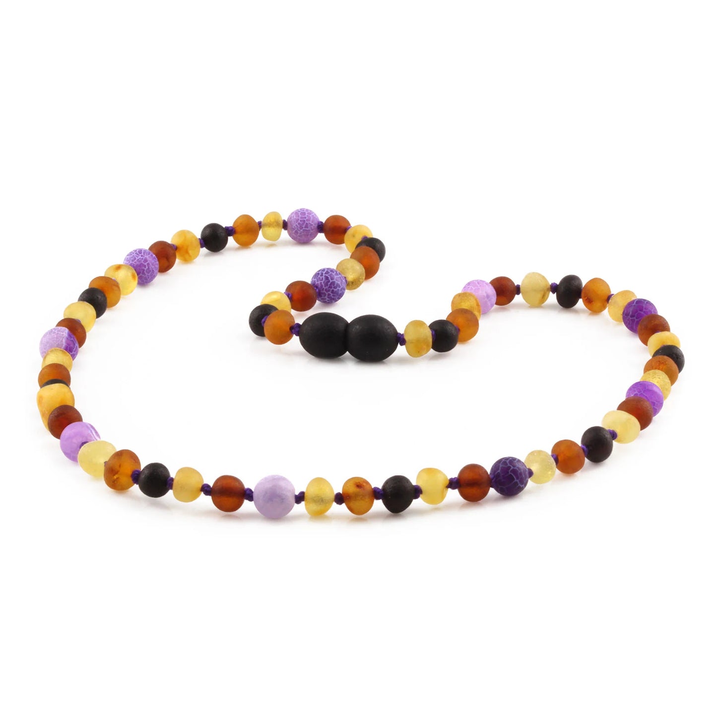 KALUNG AMBER DENGAN PURPLE FROST AGATE UNTUK JUNIOR. JN72