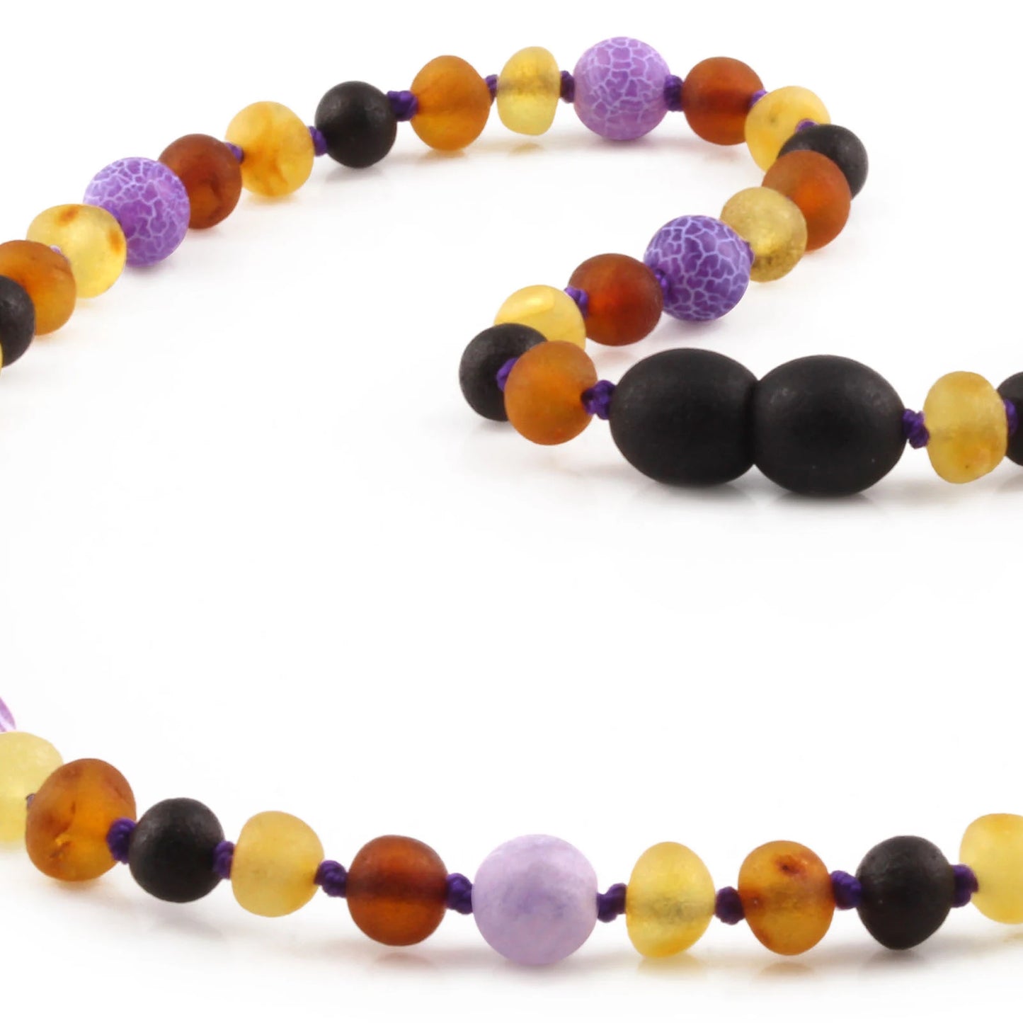 KALUNG AMBER DENGAN PURPLE FROST AGATE UNTUK JUNIOR. JN72