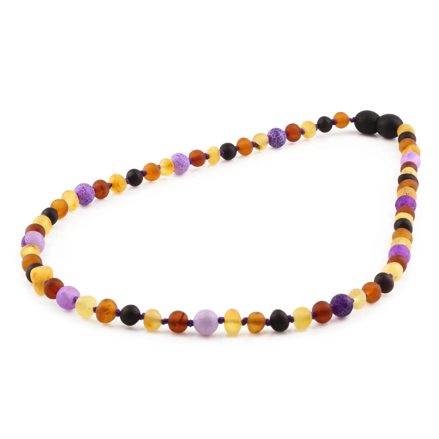 KALUNG AMBER DENGAN PURPLE FROST AGATE UNTUK JUNIOR. JN72
