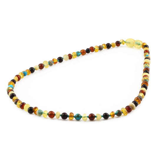 KALUNG AMBER DENGAN LAKE BLUE AGATE UNTUK JUNIOR. JN82