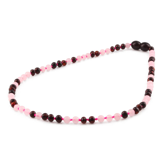 KALUNG AMBER DENGAN ROSE QUARTZ UNTUK JUNIOR. JN107