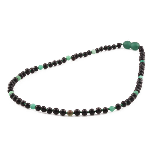 KALUNG AMBER DENGAN GREEN FROST AGATE UNTUK JUNIOR. JN89-S
