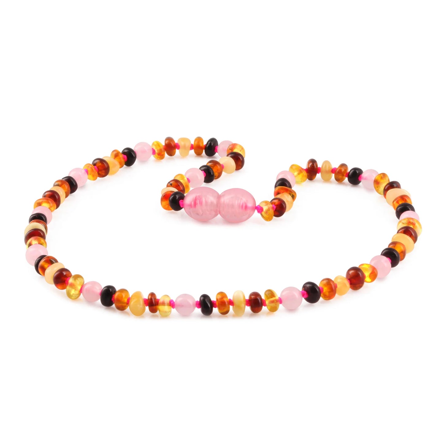 KALUNG BAYI AMBER DENGAN ROSE QUARTZ. XR42M-RQ