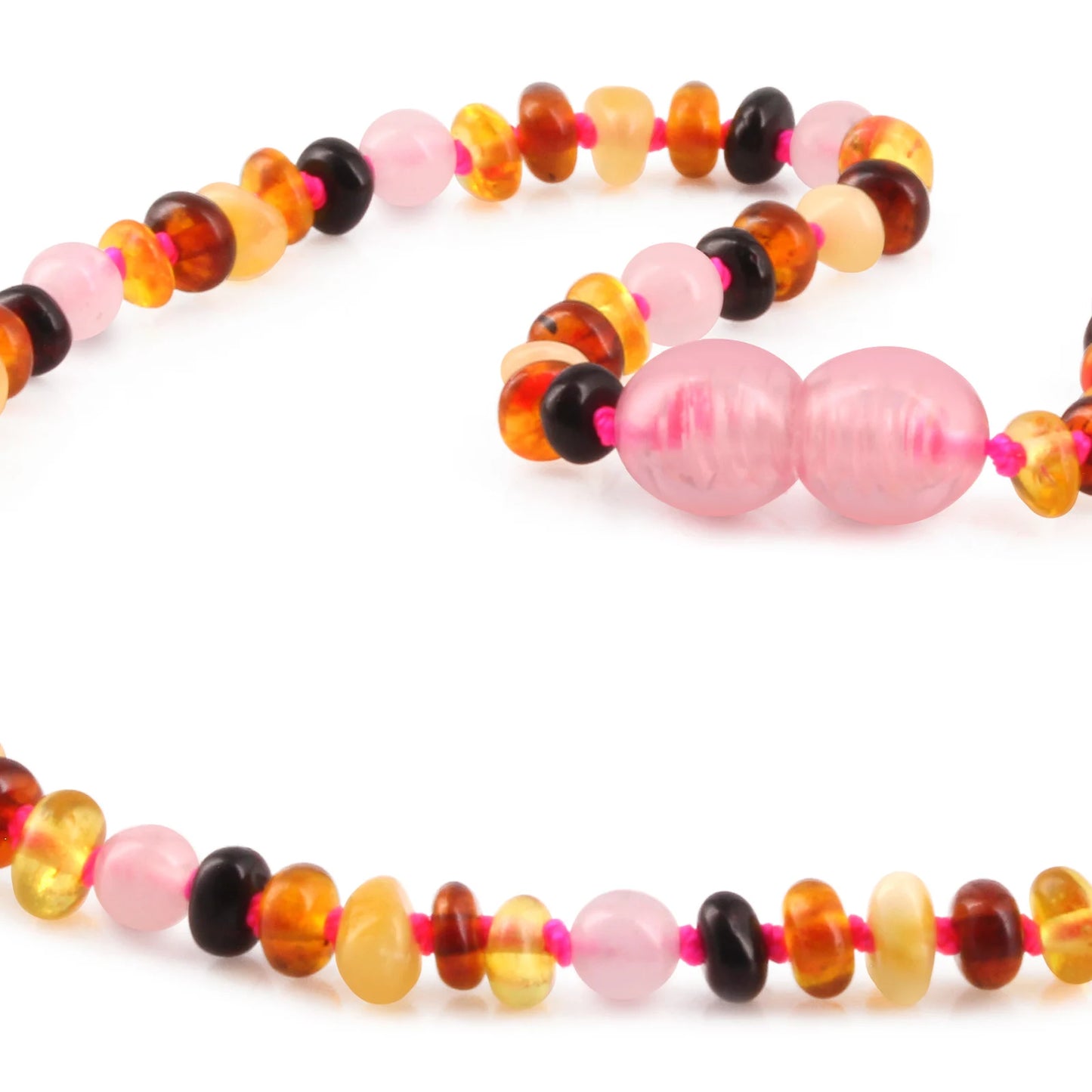 KALUNG BAYI AMBER DENGAN ROSE QUARTZ. XR42M-RQ