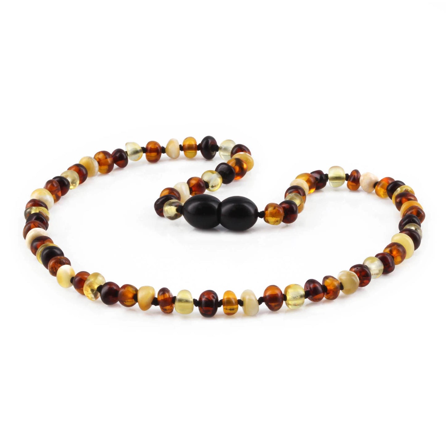 KALUNG AMBER BAYI MULTICOLOUR GLOSSY 32CM. 4X3MM