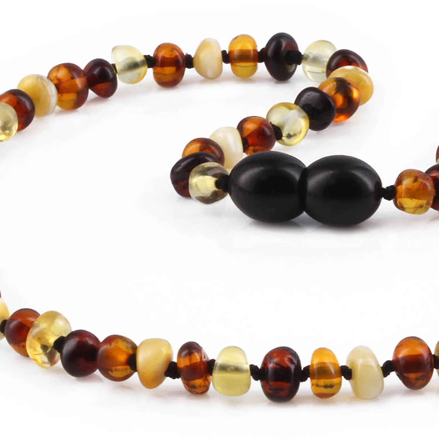 KALUNG AMBER BAYI MULTICOLOUR GLOSSY 32CM. 4X3MM
