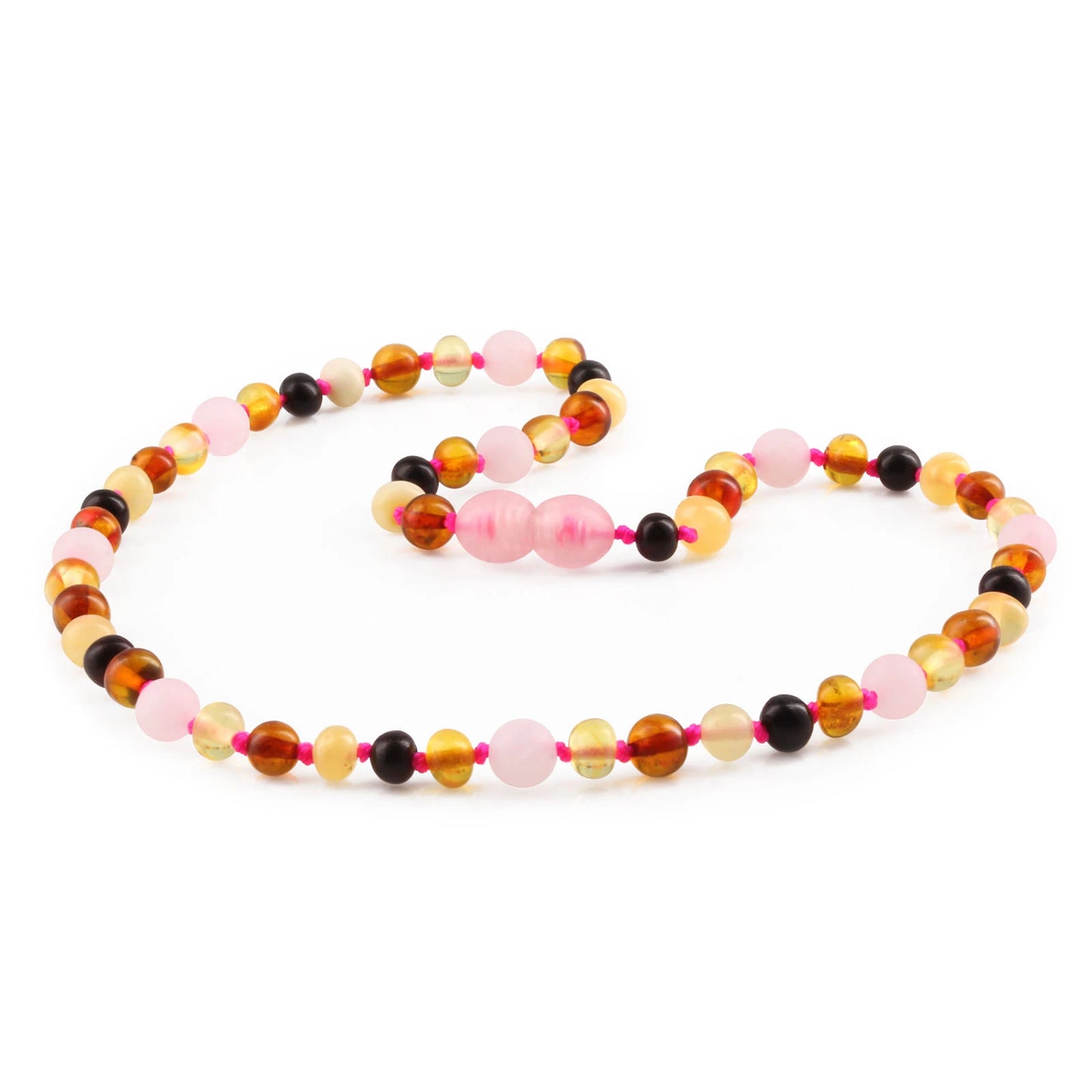 KALUNG AMBER JUNIOR DENGAN ROSE QUARTZ MATTE. JN99