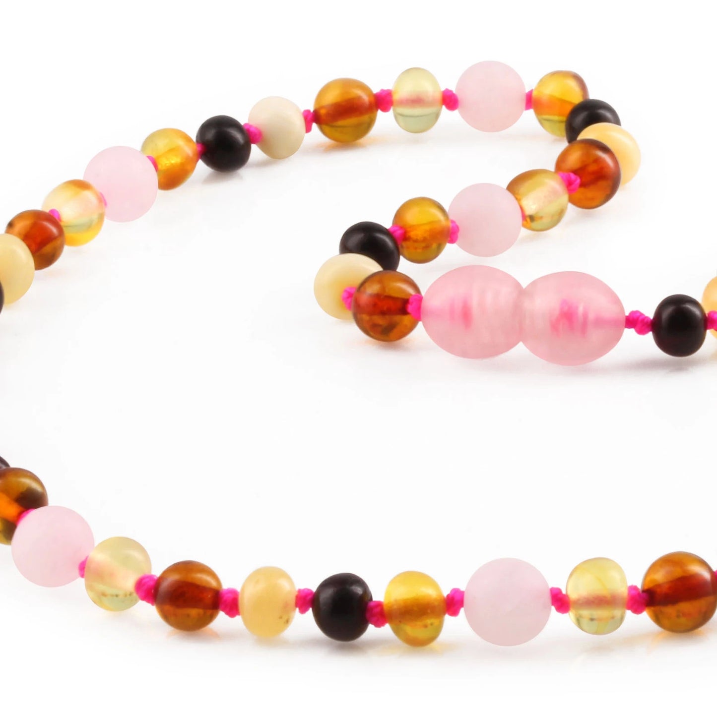 KALUNG AMBER JUNIOR DENGAN ROSE QUARTZ MATTE. JN99