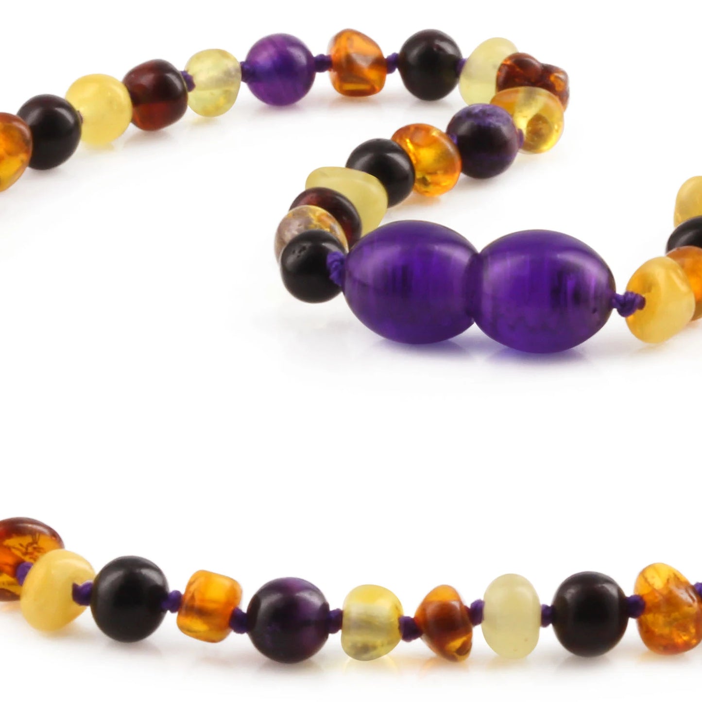 KALUNG BAYI AMBER DENGAN PURPLE TIGER EYE. LE554-S
