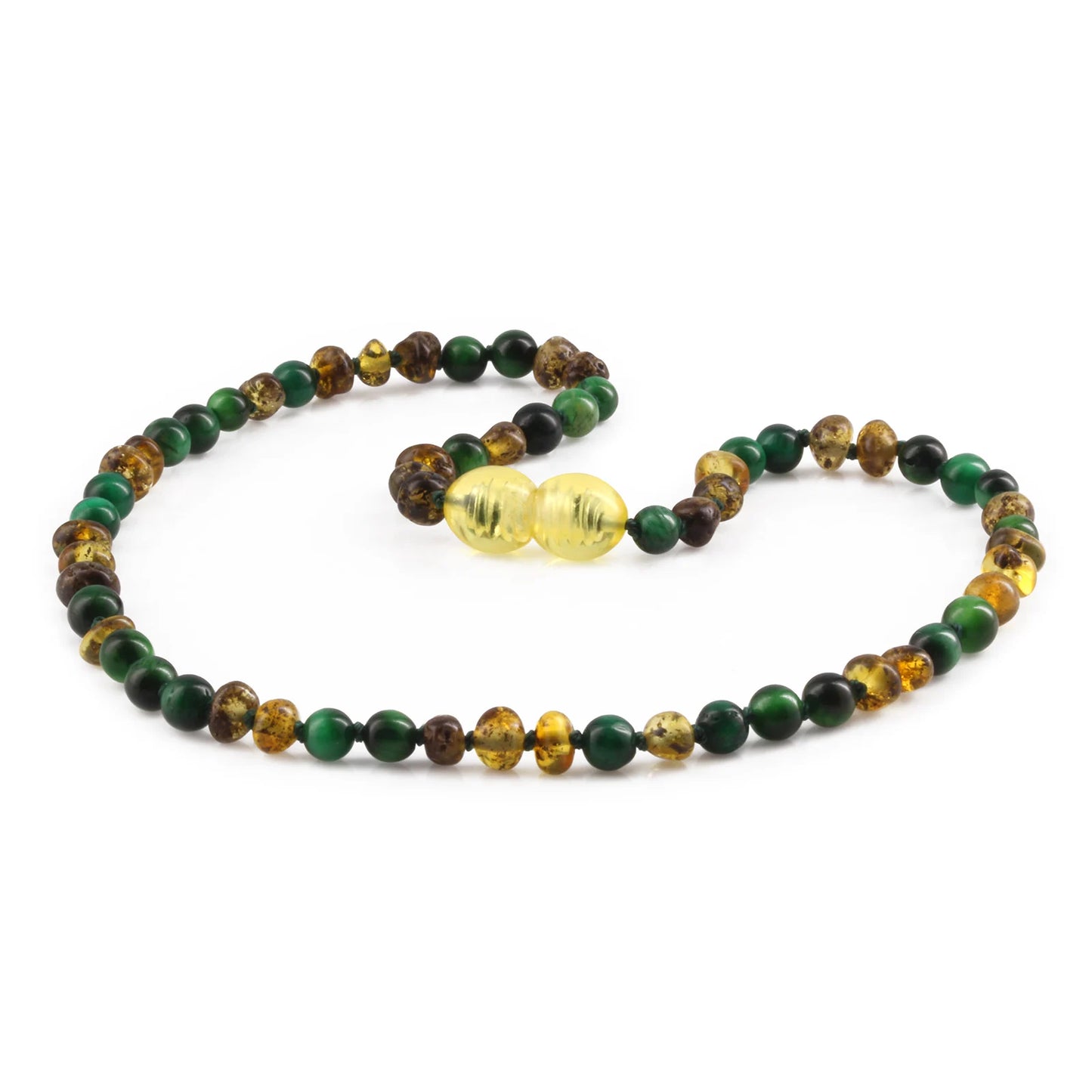 KALUNG BAYI AMBER DENGAN GREEN TIGER EYE. LE457 V2