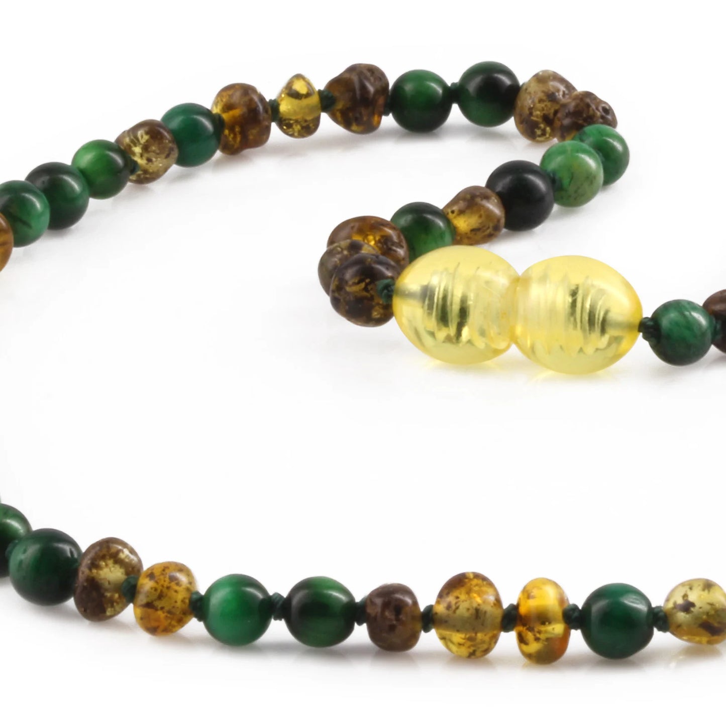 KALUNG BAYI AMBER DENGAN GREEN TIGER EYE. LE457 V2