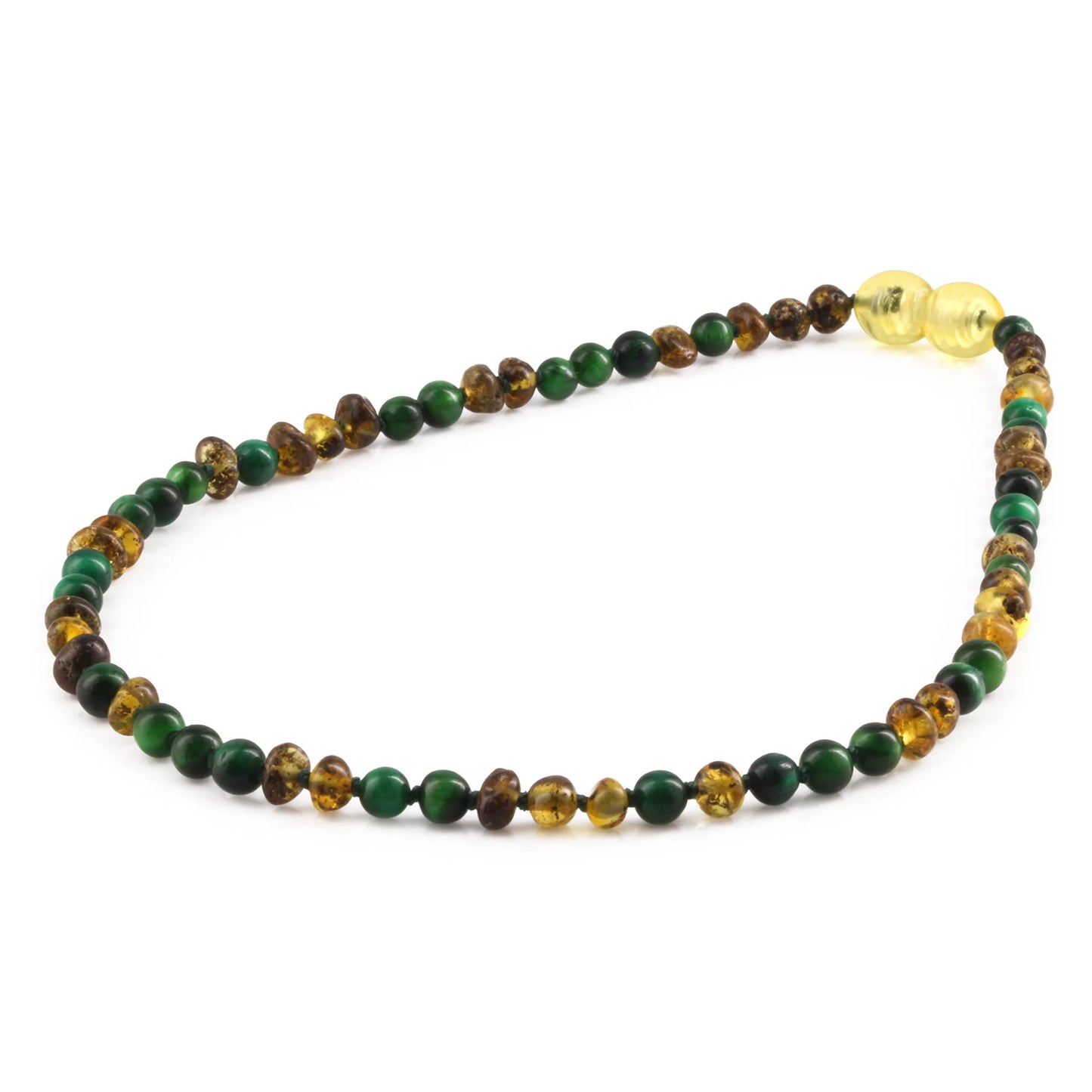 KALUNG BAYI AMBER DENGAN GREEN TIGER EYE. LE457 V2
