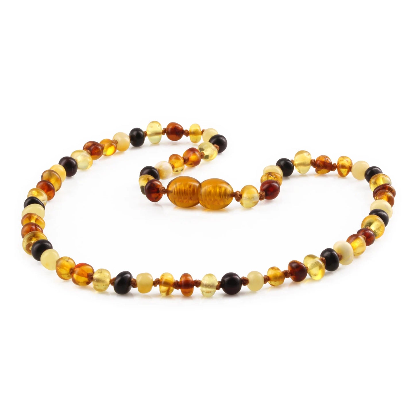 KALUNG AMBER BAYI MULTICOLOUR GLOSSY 32CM. 4X3MM