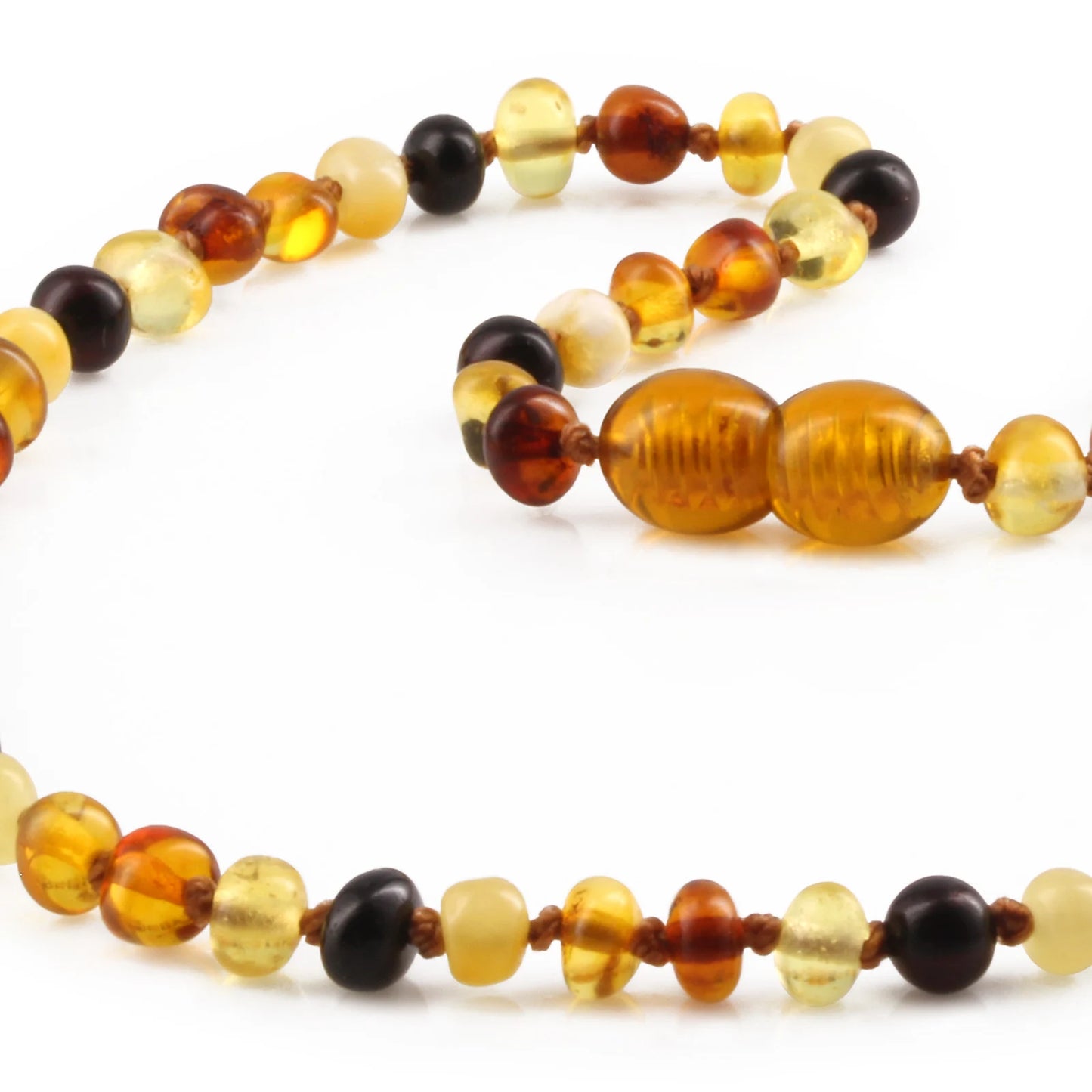 KALUNG AMBER BAYI MULTICOLOUR GLOSSY 32CM. 4X3MM