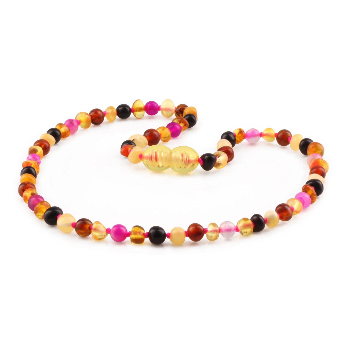 SET BAYI AMBER DENGAN PINK LACE AGATE. LE559