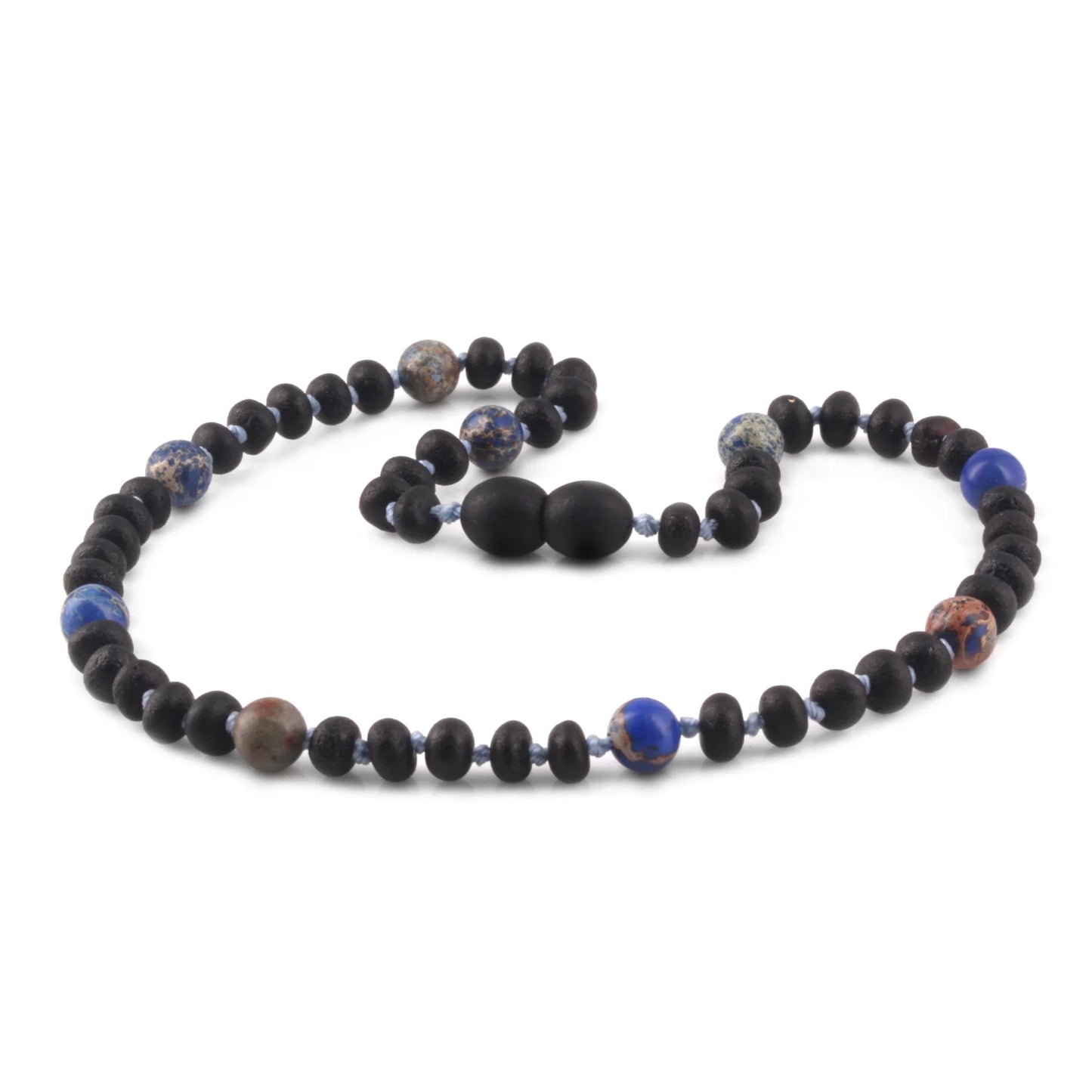 KALUNG BAYI AMBER DENGAN DEEP BLUE IMPERIAL JASPER. LE572