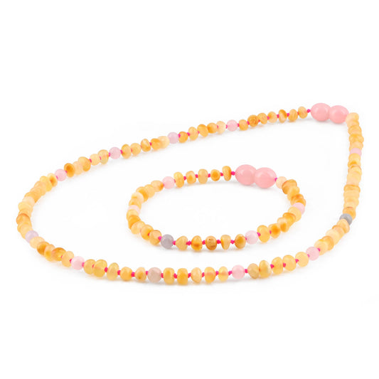 SET DEWASA AMBER DENGAN MORGANITE. BLE258