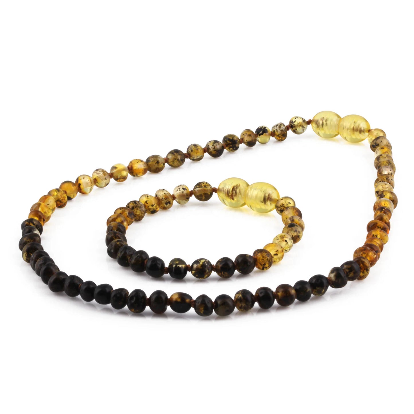 KALUNG & GELANG AMBER BAYI RAINBOW GREEN GLOSSY 32CM & 14CM. 4X4MM