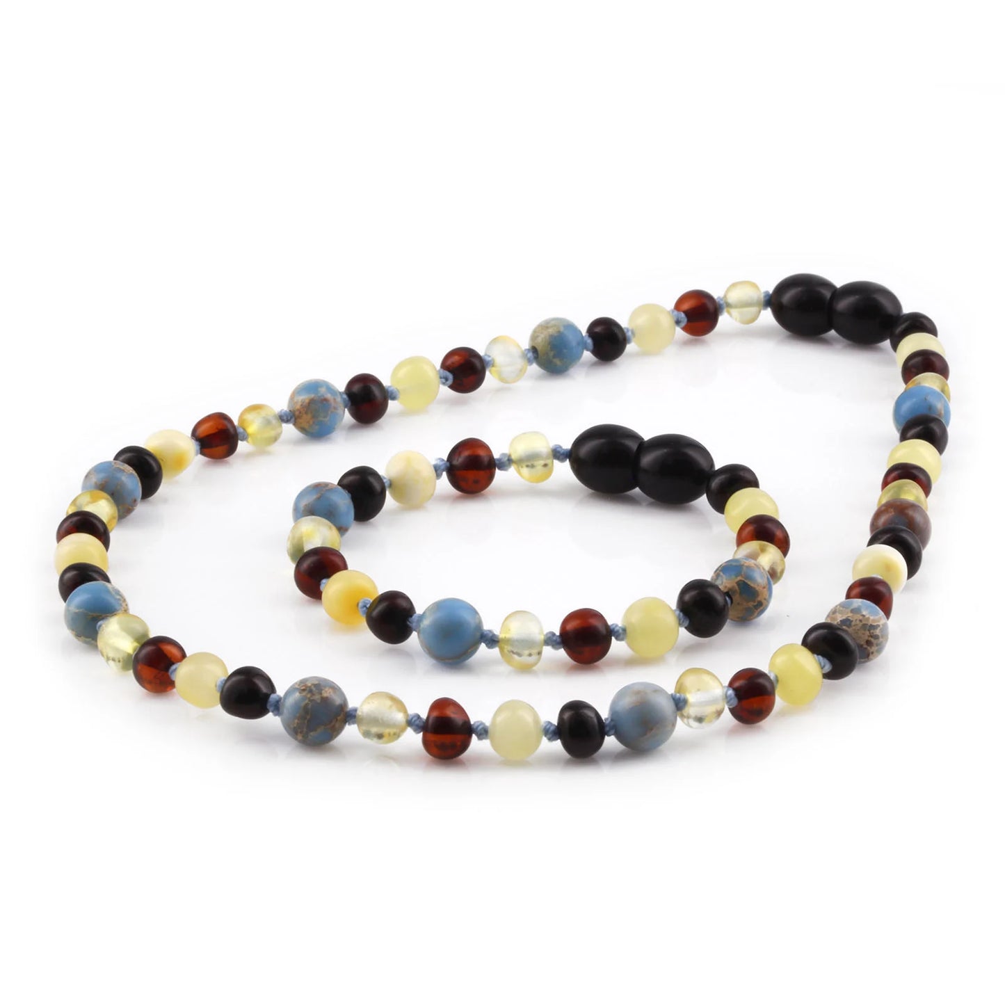 SET BAYI AMBER DENGAN SKY BLUE IMPERIAL JASPER. LE466