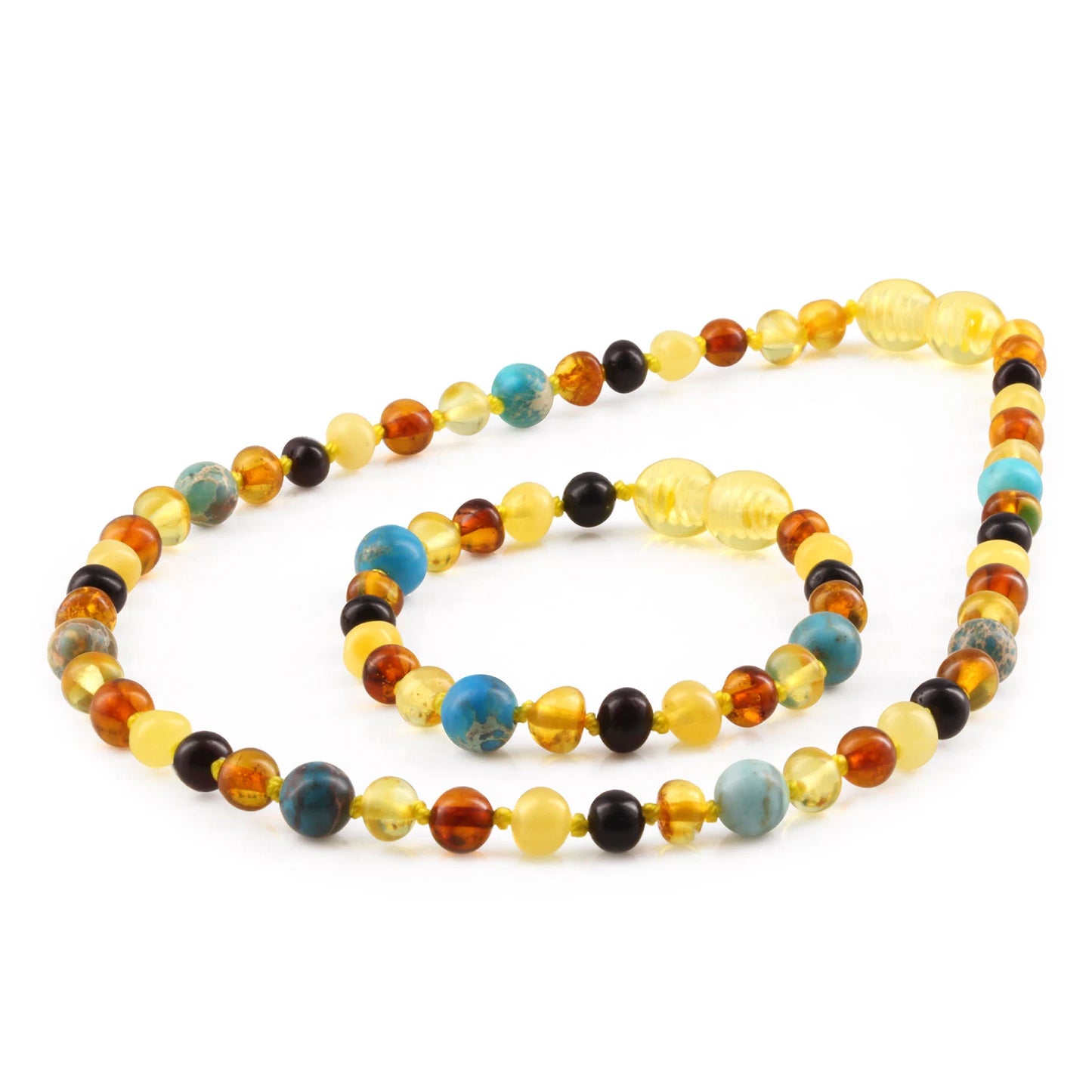 SET BAYI AMBER DENGAN LAKE BLUE IMPERIAL JASPER. LE474