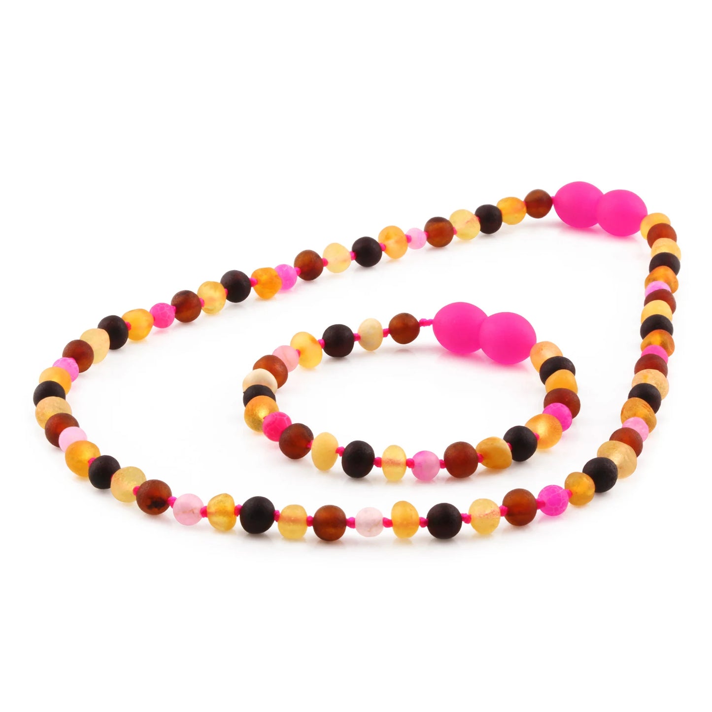 SET BAYI AMBER DENGAN PINK FROST AGATE. LE562
