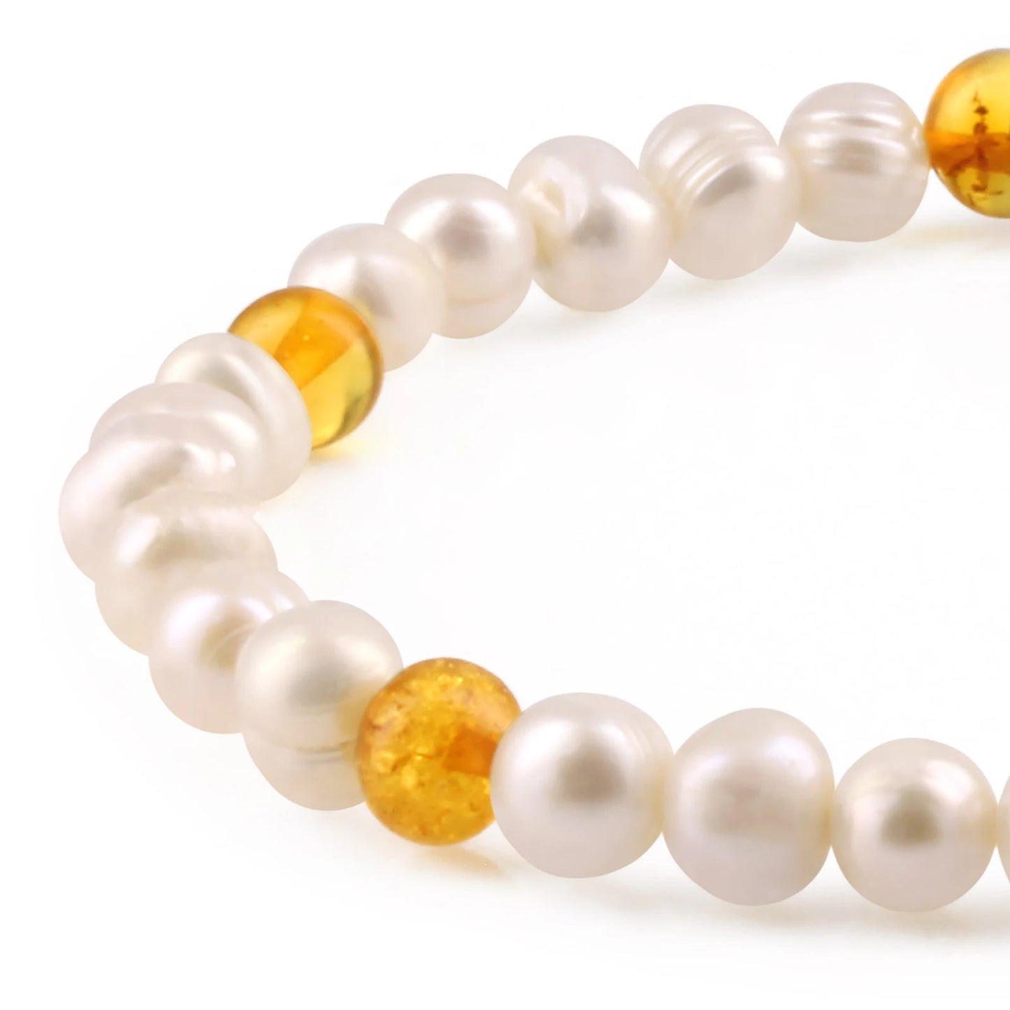 GELANG MUTIARA DENGAN BALTIC AMBER UNTUK DEWASA. P2