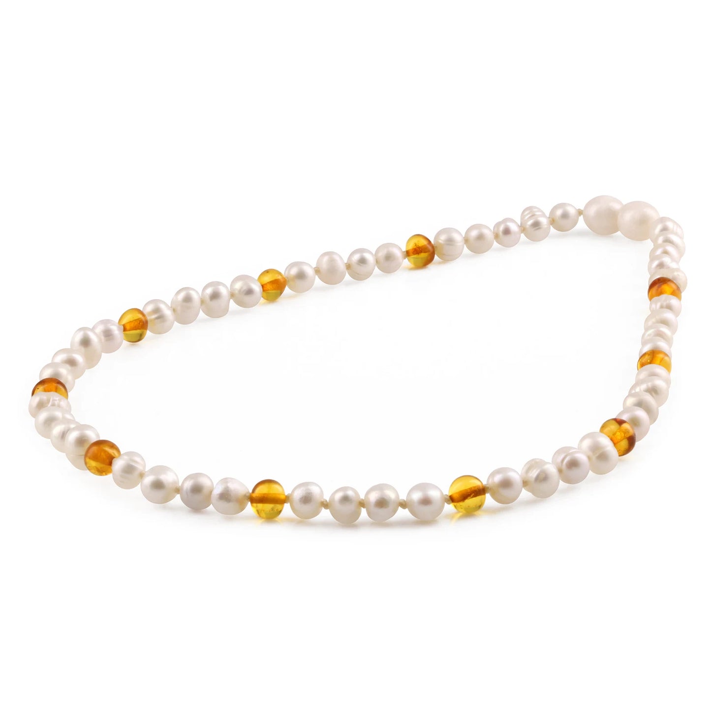 KALUNG MUTIARA DENGAN BALTIC AMBER UNTUK JUNIOR. P2