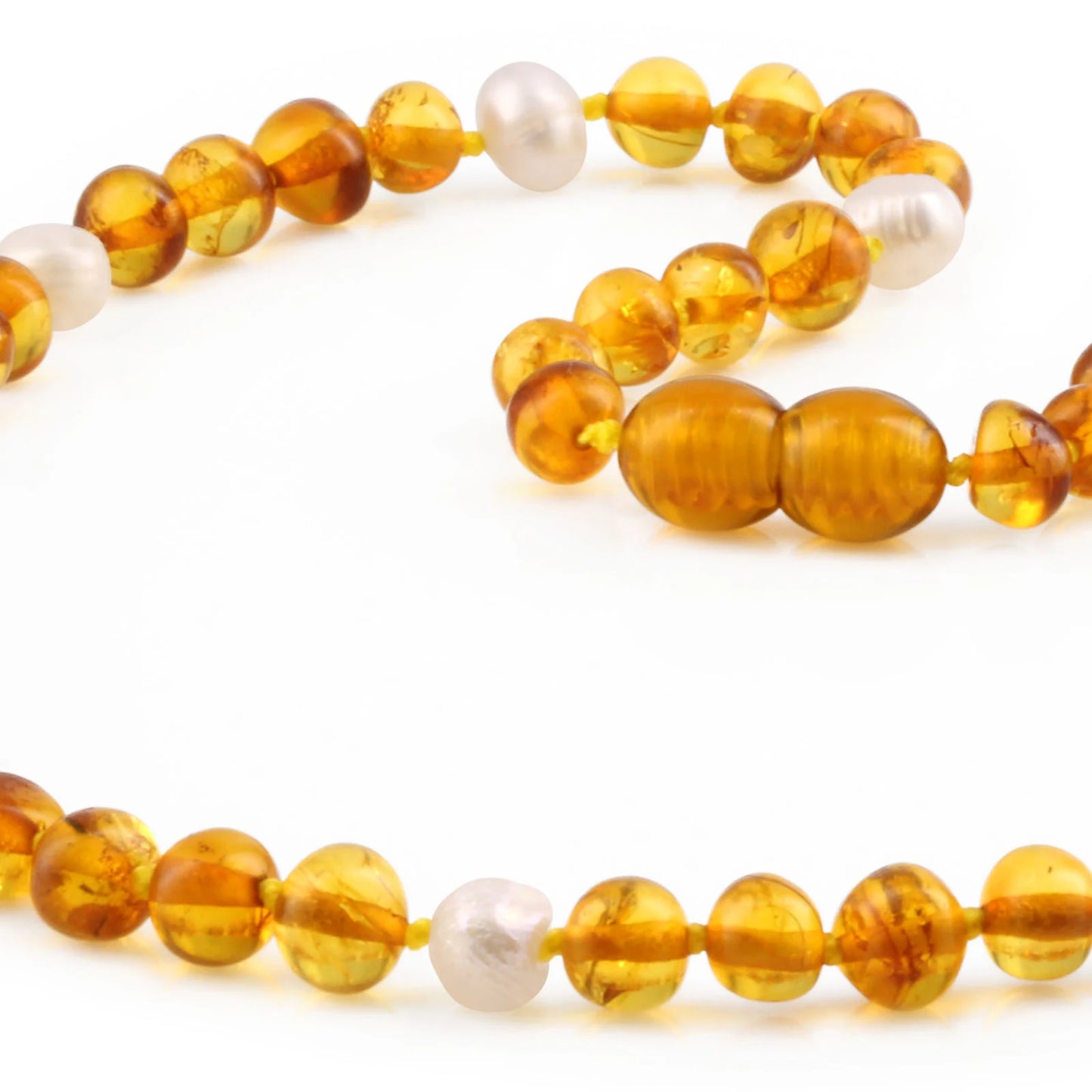 KALUNG AMBER DENGAN WHITE PEARL UNTUK JUNIOR. P1