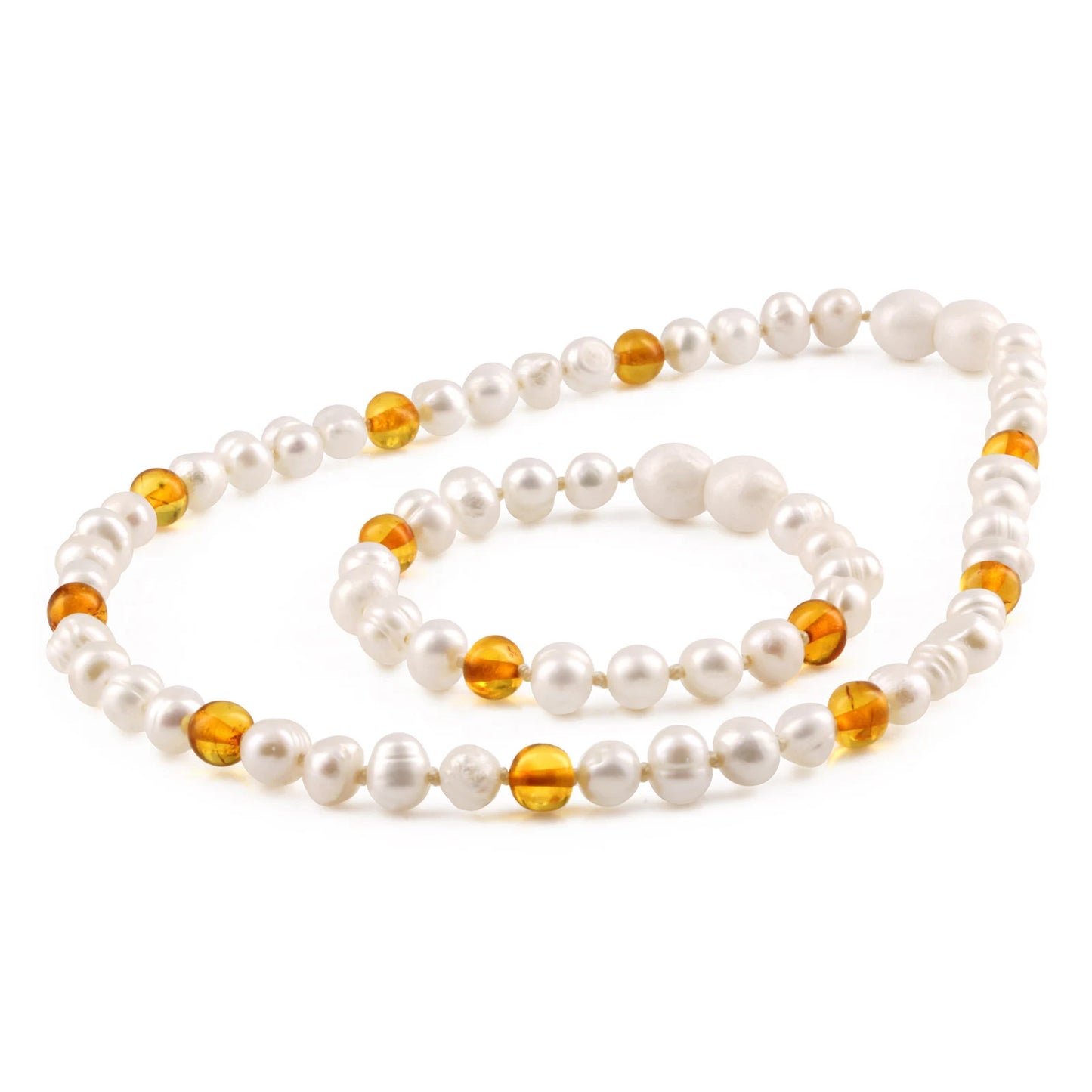 SET BAYI MUTIARA DENGAN BALTIC AMBER. P2