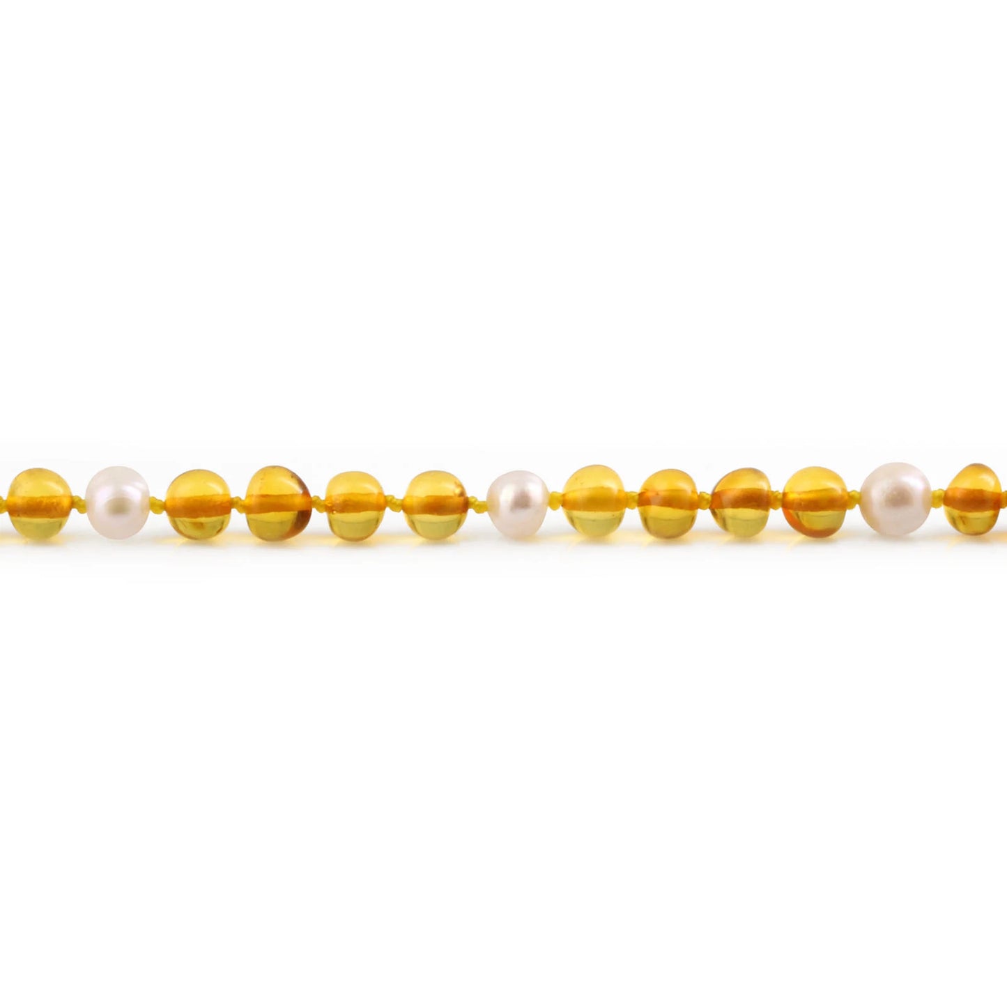 GELANG BAYI AMBER DENGAN WHITE PEARL. P1