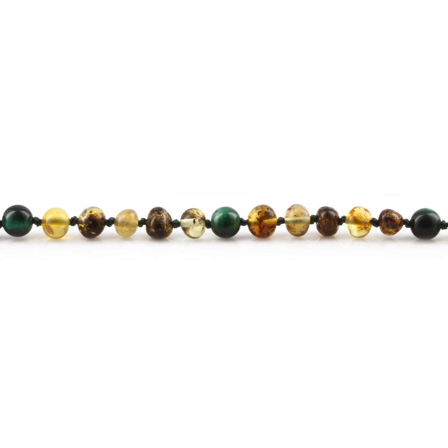 KALUNG AMBER DENGAN GREEN TIGER EYE UNTUK JUNIOR. JN103