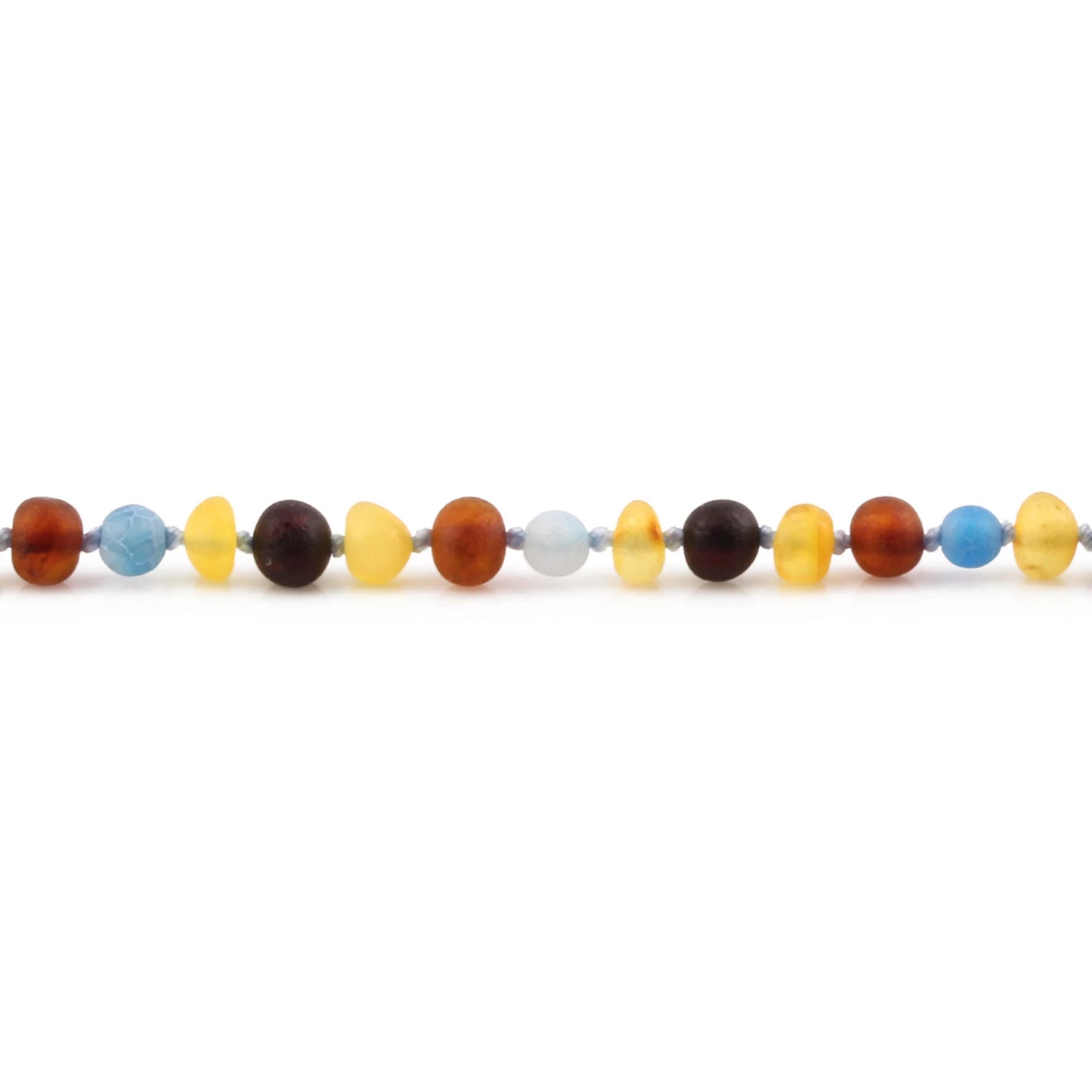 KALUNG BALTIC AMBER DENGAN BLUE FROST AGATE UNTUK JUNIOR. JN112