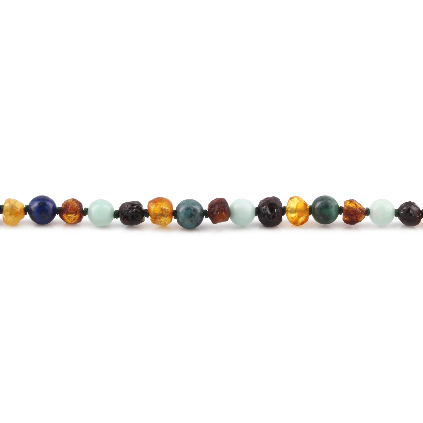 KALUNG AMBER DENGAN PERU AMAZONITE & AZURITE UNTUK JUNIOR. JN108