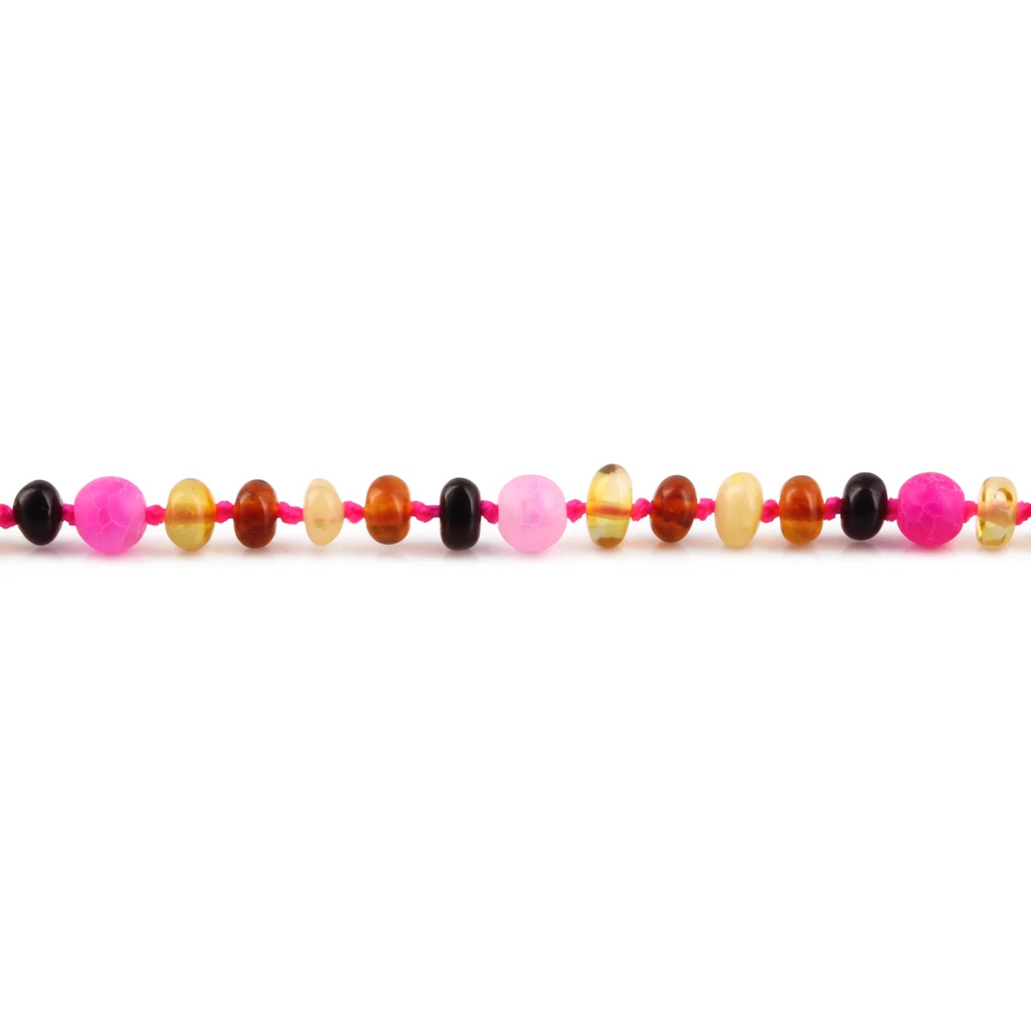 KALUNG BAYI AMBER DENGAN PINK FROST AGATE. XR53M-PF