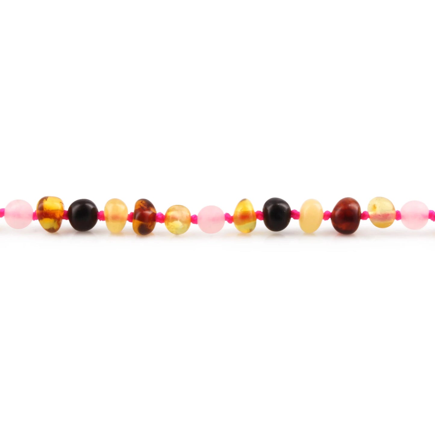 GELANG BAYI AMBER DENGAN ROSE QUARTZ MATTE. LE459-S
