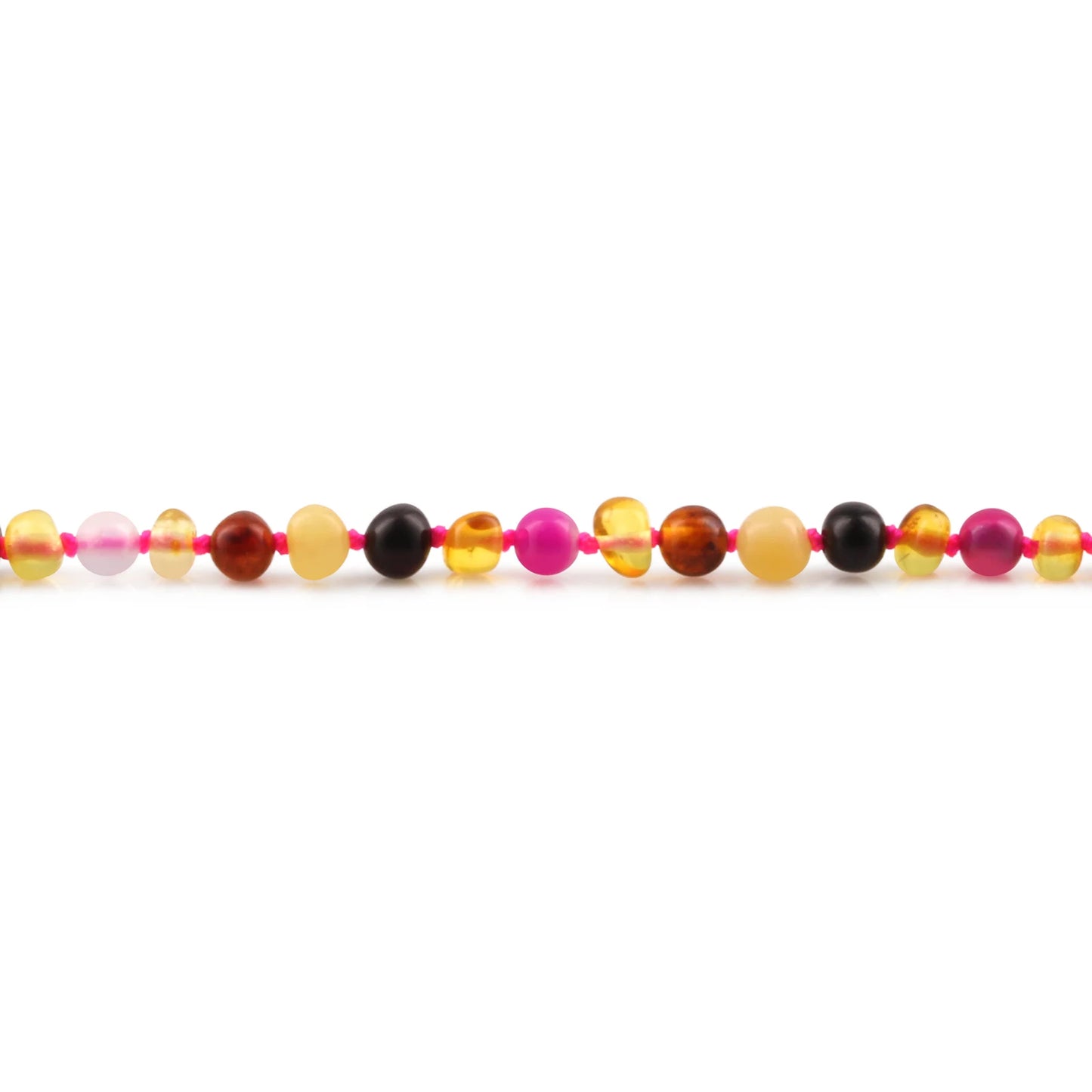 GELANG BAYI AMBER DENGAN PINK LACE AGATE. LE559