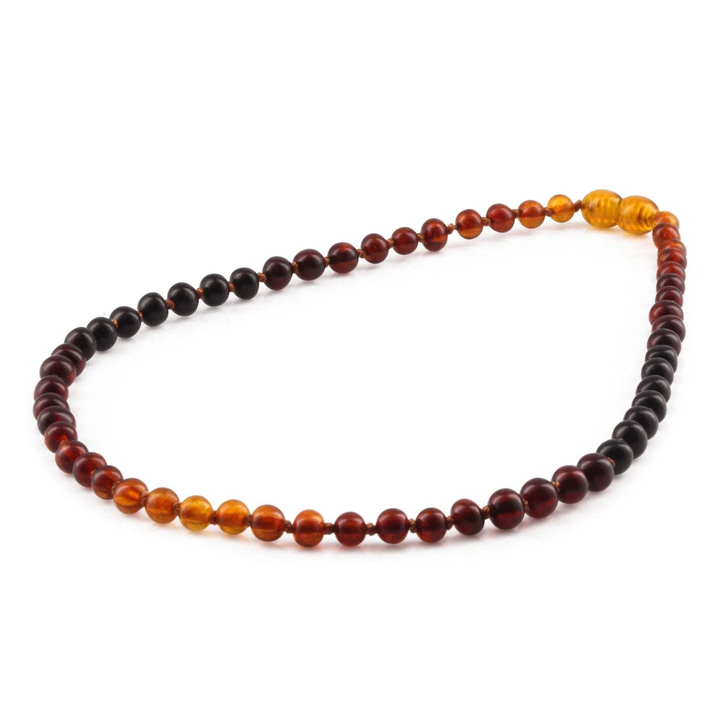 KALUNG AMBER JUNIOR RAINBOW BROWN GLOSSY 38CM. 5X5MM