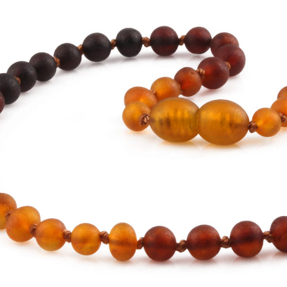 KALUNG AMBER BAYI RAINBOW BROWN MATTE 32CM. 5X5MM