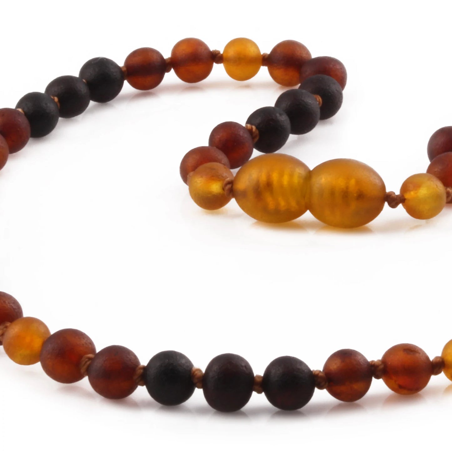 KALUNG AMBER BAYI RAINBOW BROWN MATTE 32CM. 5X5MM