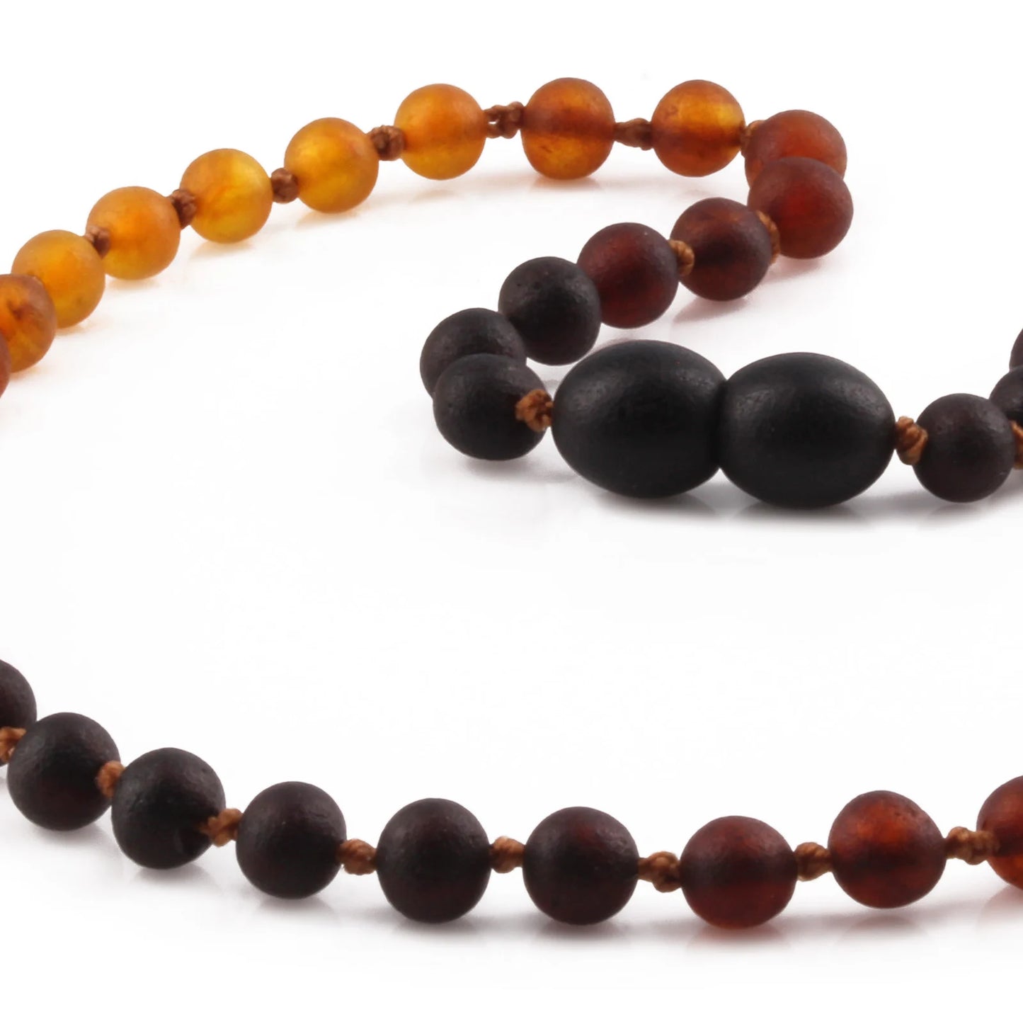 KALUNG AMBER BAYI RAINBOW BROWN MATTE 32CM. 5X5MM
