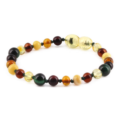GELANG AMBER UNTUK DEWASA KOMBINASI GREEN TIGER EYE - BLE268